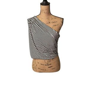 H&M Black and White Striped Bikini Top
